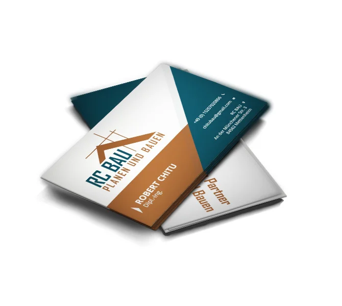 Design carte de vizita firma constructii - RC BAU Germania