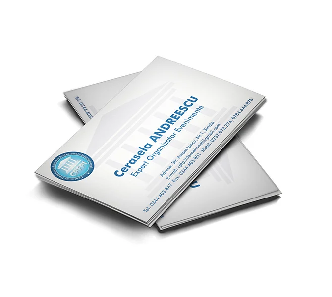 Design carte de vizita organizator evenimente CPFPI