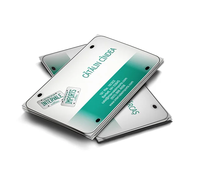 Realizare carte de vizita parc auto, showroom Intervale Imports