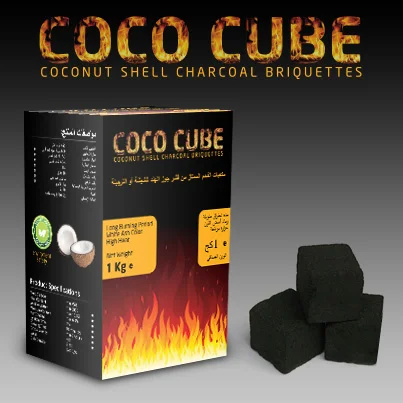 Design ambalaj Coco Cube - producator carbuni bricheta din fibra cocos