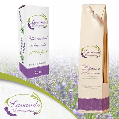 Design ambalaj uleiuri esentiale din lavanda - Lavanda Dobrogeana