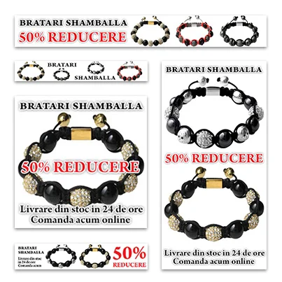 Design banner publicitar magazin online bijuterii - www.bratari-shamballa.ro