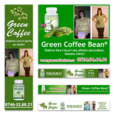 Design banner suplimente pentru slabire si detoxifiere - Green Coffee Bean