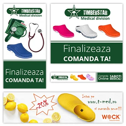 Realizare design grafic banner publicitar companie distribuitoare de echipamente si consumabile medicale - SC Timberstar SRL