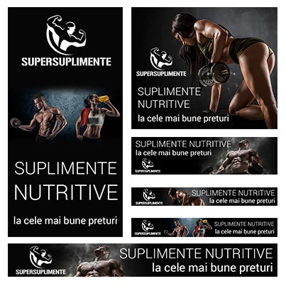 Realizare design grafic banner publicitar  - magazin online suplimente sportivi