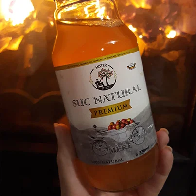 Design eticheta suc natural mere - Mr. Juice