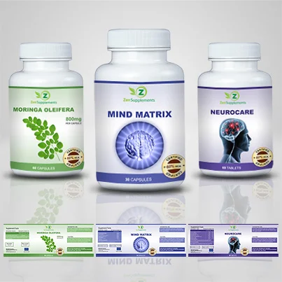 Design eticheta suplimente nutritive Mind Matrix