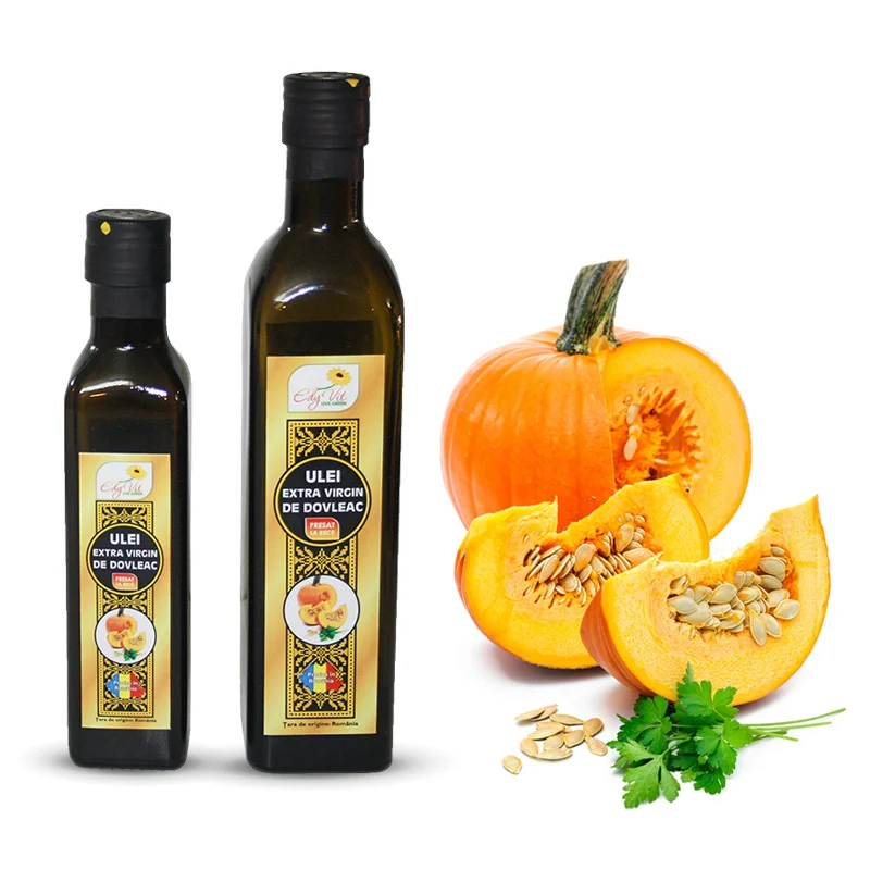 Design eticheta ulei extra virgin de dovleac Edy Vit