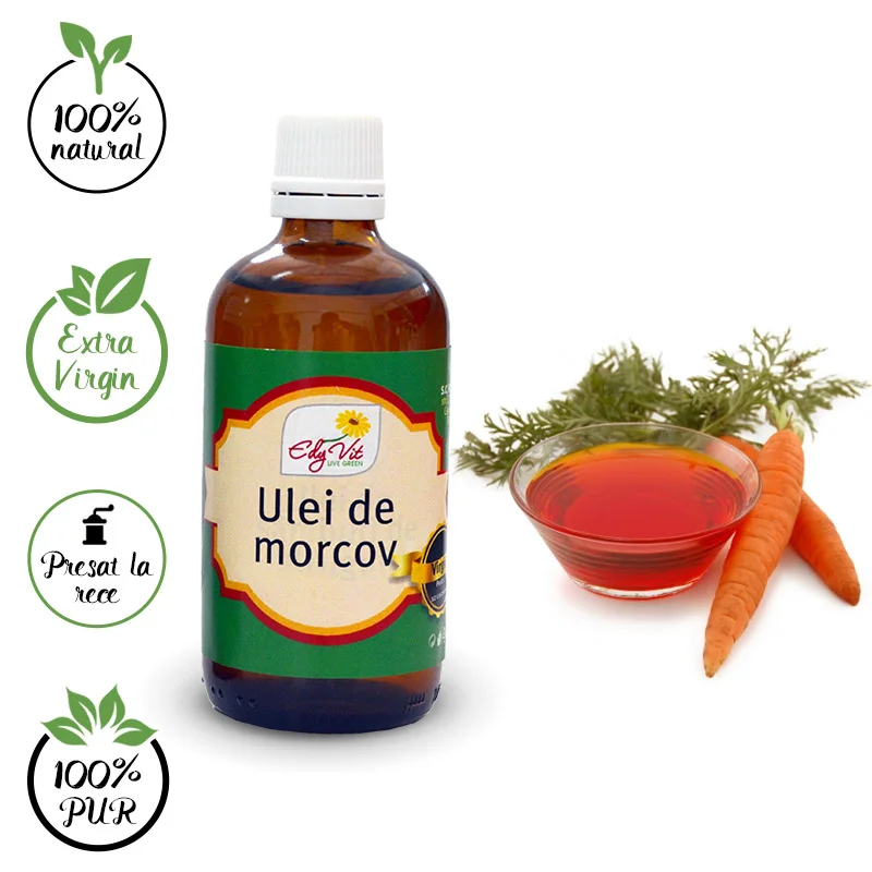 Design eticheta ulei extravirgin de morcov - Edy Vit