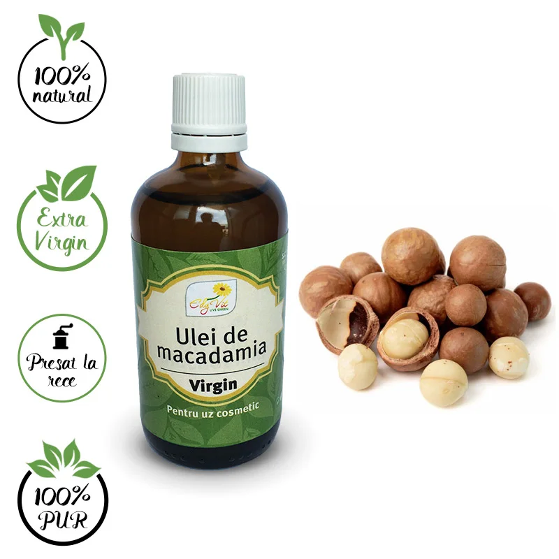 Design eticheta ulei extravirgin macadamia - Edy Vit