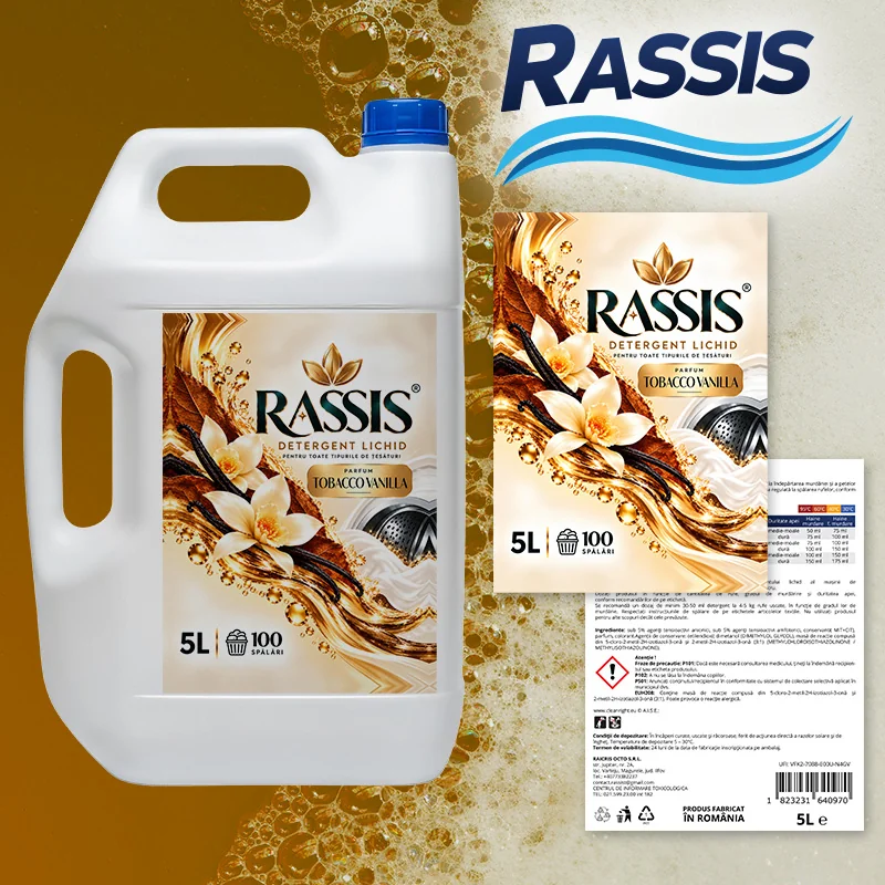 Design etichete detergent lichid - Rassis
