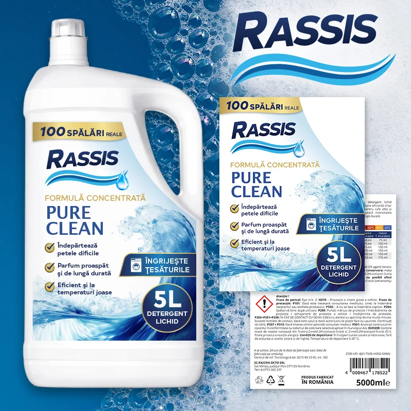 Design etichete detergent lichid - Rassis