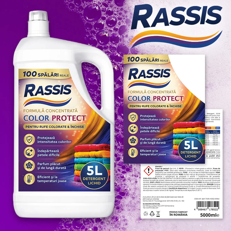 Design etichete detergent lichid - Rassis