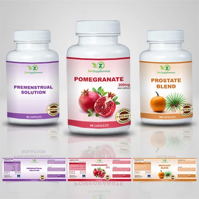 Design etichete suplimente nutritive Pomegranate