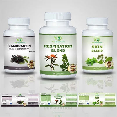 Realizare eticheta suplimente nutritive Respiration Blend