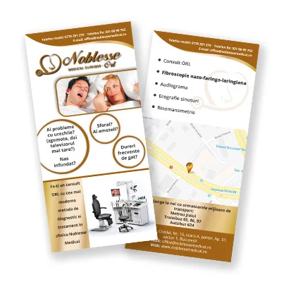Design brosura centru medical ORL - Noblesse Medical Clinique