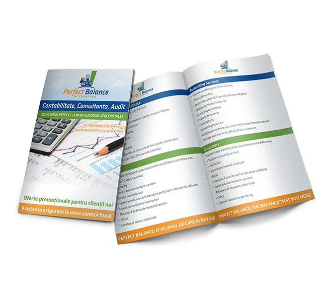 Design brosura firma contabilitate Perfect Balance Accounting