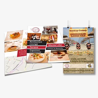 Design brosura si flyere restaurant Lesquina