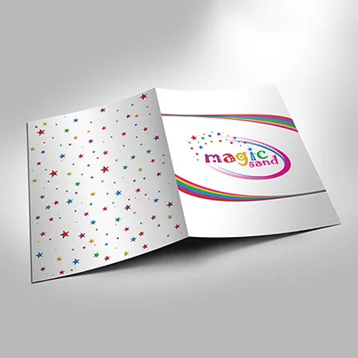 Design mapa de prezentare organizator evenimente pentru copii Magic Sand