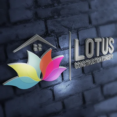 Concept Design Logo 3D compania Lotus Construction
