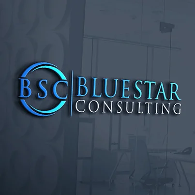 Design logo 3D firma consultanta financiara - BlueStar Consulting