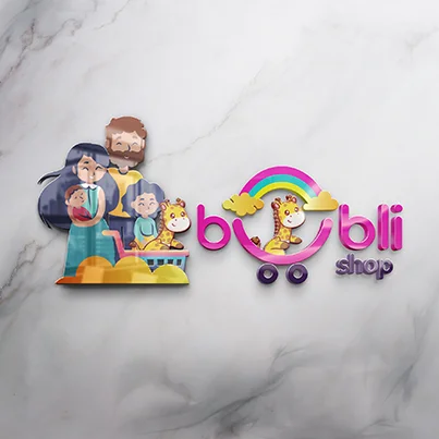 Design logo 3D magazin online articole copii – Bubli Shop