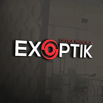 Design logo 3D optica medicala - Exoptik