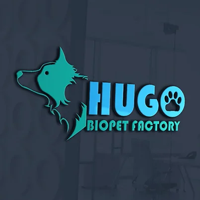 Design logo 3D producator hrana animale - Hugo