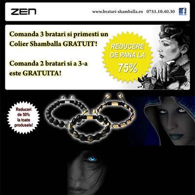 Design newsletter magazin e-commerce bijuterii shamballa - www.bratari-shamballa.ro