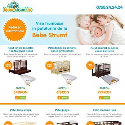 Design Newsletter magazin online articole copii - Bebe Strumf