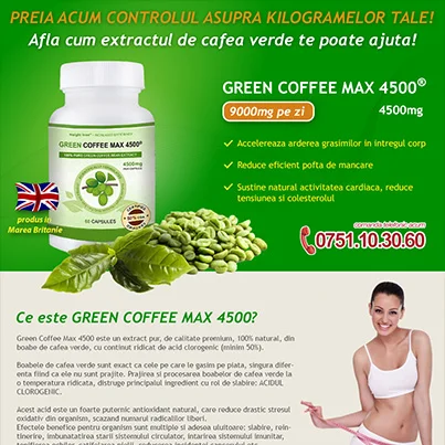 Design Newsletter promovare supliment alimentar - Green Coffee