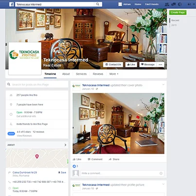 Design pagina facebook agentia imobiliara TeknoCasa