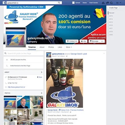 Design pagina facebook franciza imobiliara Galaxy Imob