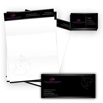 Design identitate companie Aisha Nails Studio - studio manichiura