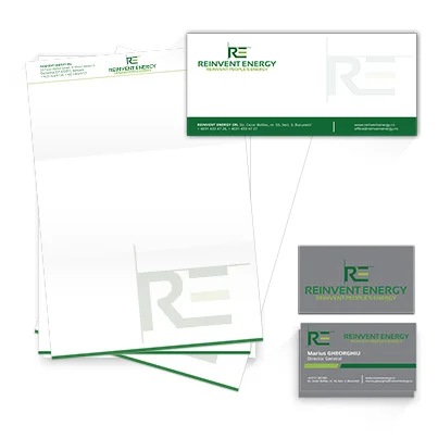 Design identitate companie ce activeaza in domeniul energetic - Reinvent Energy
