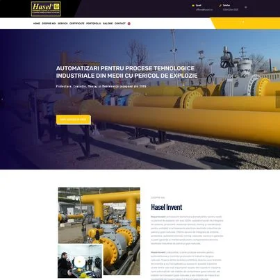 Creare site web automatizari in industria petrol si gaze - Hazel Invent