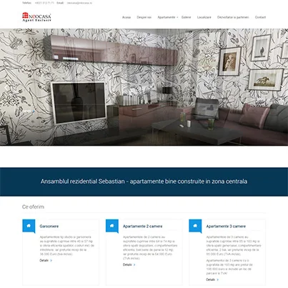 Creare site web de prezentare agentia imobiliara Neocasa