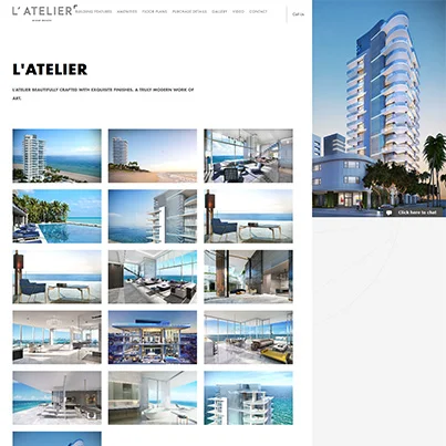 Creare site web de prezentare complex rezidential de lux LAtelier Miami Beach