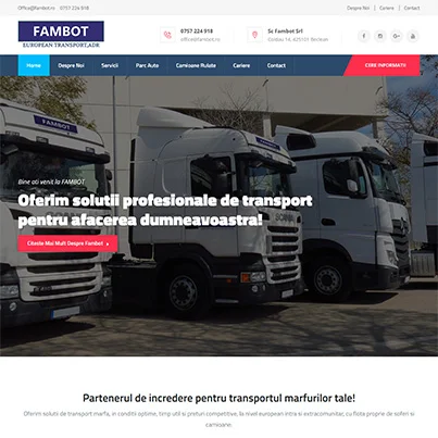 Creare site web de prezentare firma transport marfa - Fambot
