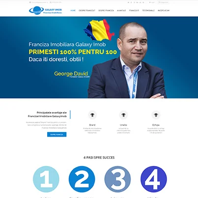 Creare site web de prezentare franciza imobiliara Galaxy Imob