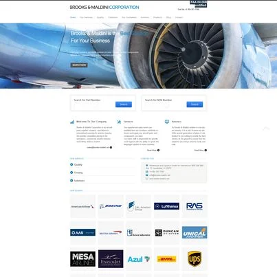 Creare site web de prezentare furnizor pieze aeronave - Brooks Maldini Corporation