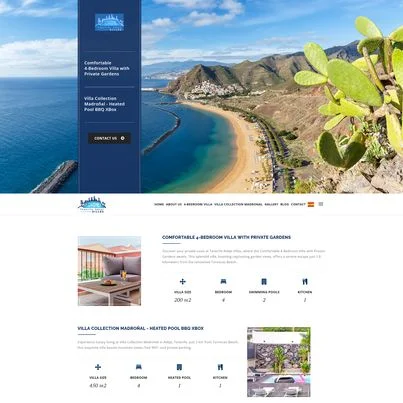Creare site web de prezentare inchiriere vile lux - Tenerife Adeje Villas