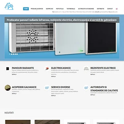 Creare site web prezentare, firma producatoare panouri radiante