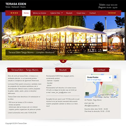 Creare site web prezentare si comanda online restaurant Terasa Eden