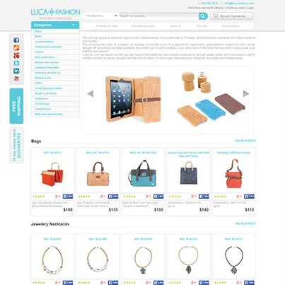 Design site comert electronic Luca Fashion realizat pentru platforma de la magazineonline1.ro