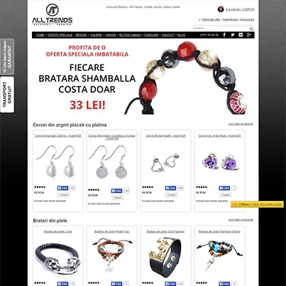 Design site ecommerce accesorii fashion si bijuterii - Alltrends