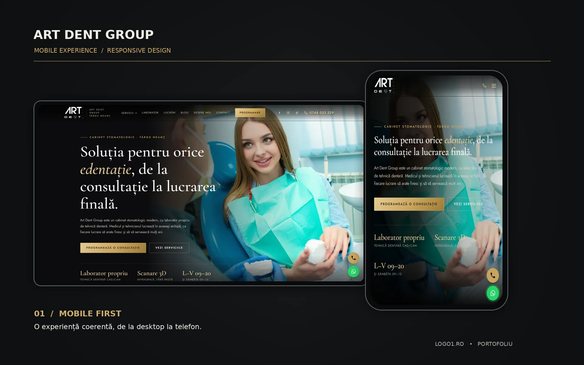 Design site web clinică stomatologică - Art Dent Group