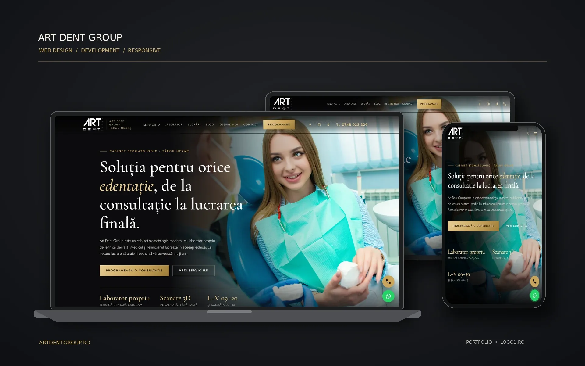 Design site web clinică stomatologică - Art Dent Group