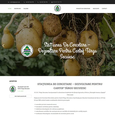 Design site web de prezentare centru de cercetare agricol - SCDC Targu Secuiesc