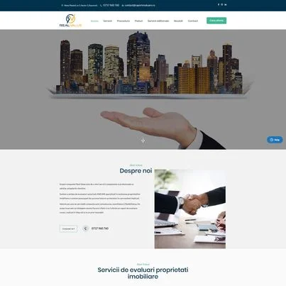 Design site web de prezentare evaluator imobiliar - Real Value